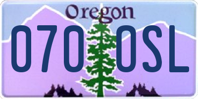 OR license plate 070OSL
