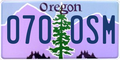 OR license plate 070OSM