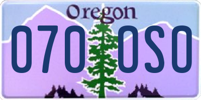 OR license plate 070OSO