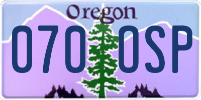 OR license plate 070OSP