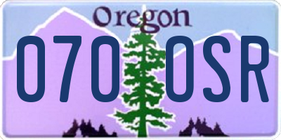OR license plate 070OSR