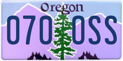 OR license plate 070OSS