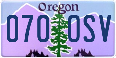 OR license plate 070OSV