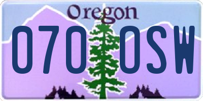 OR license plate 070OSW