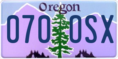 OR license plate 070OSX