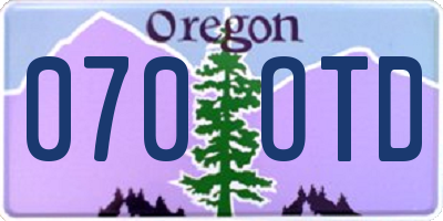 OR license plate 070OTD