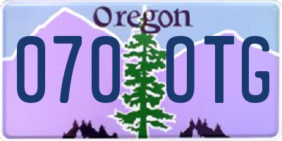 OR license plate 070OTG