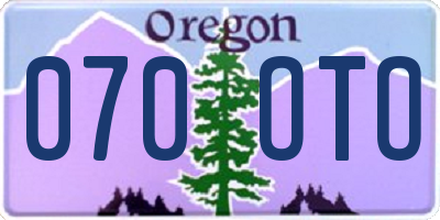 OR license plate 070OTO