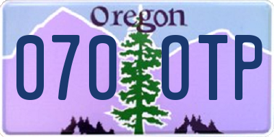 OR license plate 070OTP
