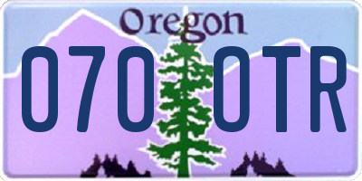 OR license plate 070OTR