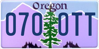 OR license plate 070OTT