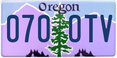 OR license plate 070OTV