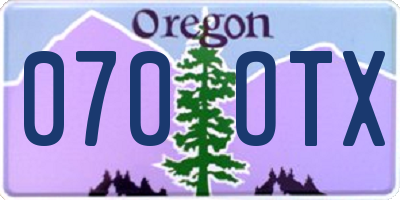 OR license plate 070OTX