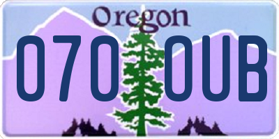 OR license plate 070OUB