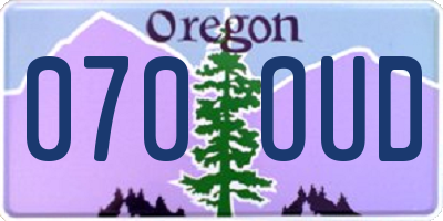 OR license plate 070OUD