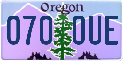 OR license plate 070OUE