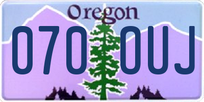 OR license plate 070OUJ