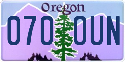 OR license plate 070OUN