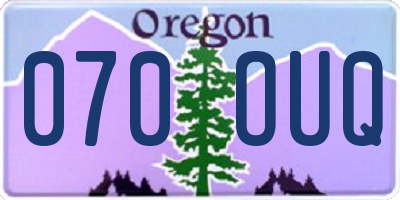 OR license plate 070OUQ