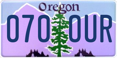 OR license plate 070OUR
