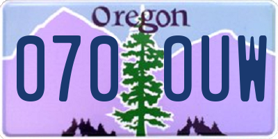 OR license plate 070OUW