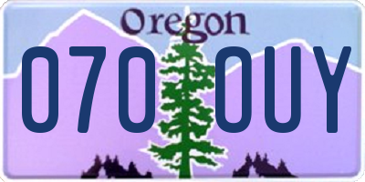 OR license plate 070OUY