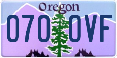 OR license plate 070OVF