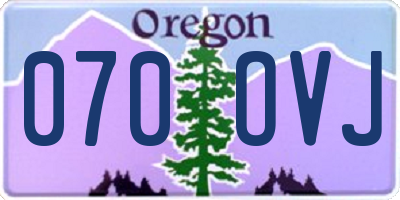 OR license plate 070OVJ
