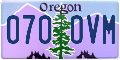 OR license plate 070OVM