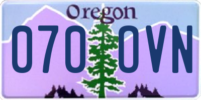 OR license plate 070OVN