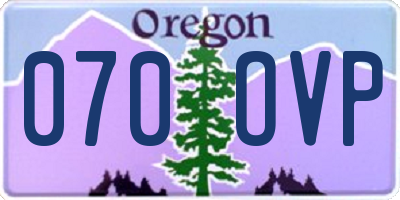 OR license plate 070OVP