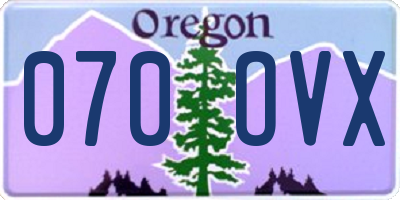 OR license plate 070OVX