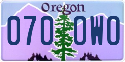 OR license plate 070OWO