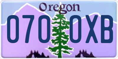 OR license plate 070OXB