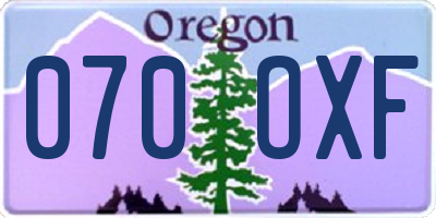 OR license plate 070OXF