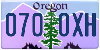 OR license plate 070OXH