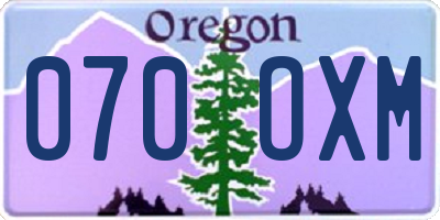 OR license plate 070OXM