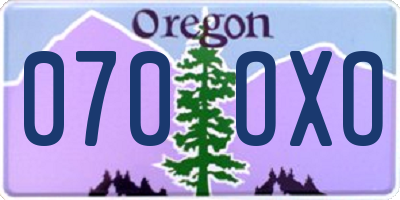 OR license plate 070OXO