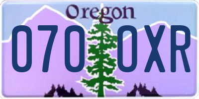 OR license plate 070OXR