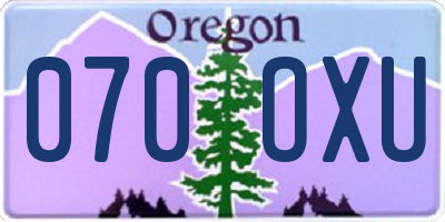OR license plate 070OXU