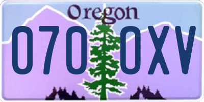OR license plate 070OXV