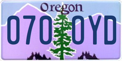OR license plate 070OYD