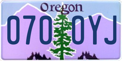 OR license plate 070OYJ