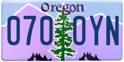 OR license plate 070OYN