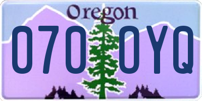 OR license plate 070OYQ