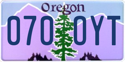 OR license plate 070OYT