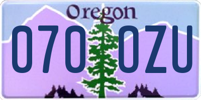 OR license plate 070OZU