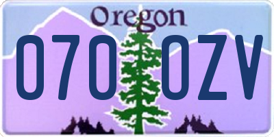 OR license plate 070OZV