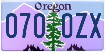 OR license plate 070OZX