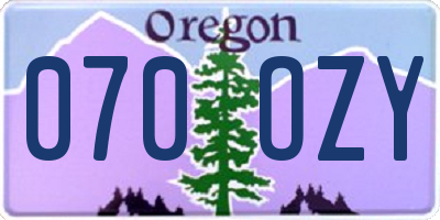 OR license plate 070OZY
